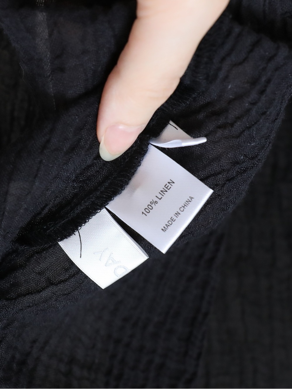 Monday 100% linen open cardigan oversized black shirt loose fit Large resortwear - Picture 9 of 9